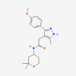 N-(2,2-dimethyltetrahydro-2H-pyran-4-yl)-2-[5-(4-methoxyphenyl)-3-methyl-1H-pyrazol-4-yl]acetamide