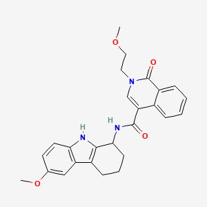 molecular formula C26H27N3O4 B12157593 2-(2-methoxyethyl)-N-(6-methoxy-2,3,4,9-tetrahydro-1H-carbazol-1-yl)-1-oxo-1,2-dihydroisoquinoline-4-carboxamide 