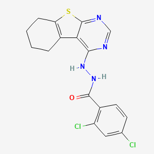 molecular formula C17H14Cl2N4OS B12157604 2,4-dichloro-N'-{8-thia-4,6-diazatricyclo[7.4.0.0^{2,7}]trideca-1(9),2,4,6-tetraen-3-yl}benzohydrazide 