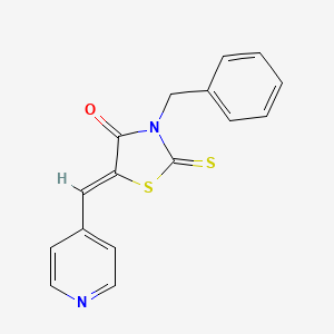 molecular formula C16H12N2OS2 B12157615 3-Benzyl-5-(4-pyridylmethylene)-2-thioxo-1,3-thiazolidin-4-one CAS No. 313984-65-5