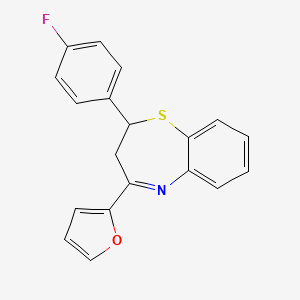 molecular formula C19H14FNOS B12157643 2-(4-Fluorophenyl)-4-(furan-2-yl)-2,3-dihydro-1,5-benzothiazepine 