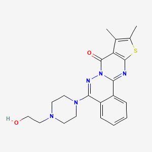 8-[4-(2-Hydroxyethyl)piperazin-1-yl]-13,14-dimethyl-15-thia-9,10,17-triazatetracyclo[8.7.0.0^{2,7}.0^{12,16}]heptadeca-1(17),2(7),3,5,8,12(16),13-heptaen-11-one