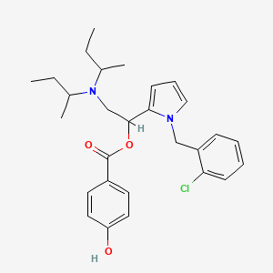 molecular formula C28H35ClN2O3 B1215770 Viminol hydroxybenzoate CAS No. 21466-60-4