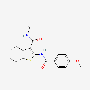 molecular formula C19H22N2O3S B12157717 N-ethyl-2-(4-methoxybenzamido)-4,5,6,7-tetrahydro-1-benzothiophene-3-carboxamide 