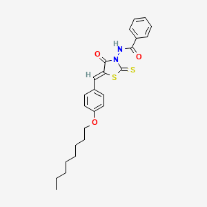 N-{(5Z)-5-[4-(octyloxy)benzylidene]-4-oxo-2-thioxo-1,3-thiazolidin-3-yl}benzamide