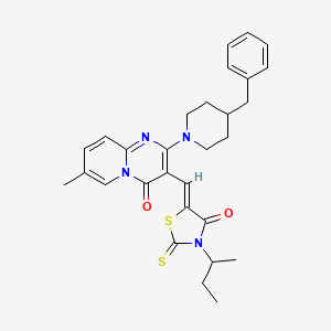 2-(4-benzylpiperidin-1-yl)-3-{(Z)-[3-(butan-2-yl)-4-oxo-2-thioxo-1,3-thiazolidin-5-ylidene]methyl}-7-methyl-4H-pyrido[1,2-a]pyrimidin-4-one