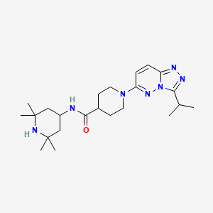 molecular formula C23H37N7O B12157768 1-[3-(propan-2-yl)[1,2,4]triazolo[4,3-b]pyridazin-6-yl]-N-(2,2,6,6-tetramethylpiperidin-4-yl)piperidine-4-carboxamide 