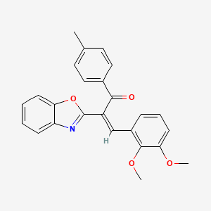 molecular formula C25H21NO4 B12157786 (2Z)-2-(1,3-benzoxazol-2-yl)-3-(2,3-dimethoxyphenyl)-1-(4-methylphenyl)prop-2-en-1-one 