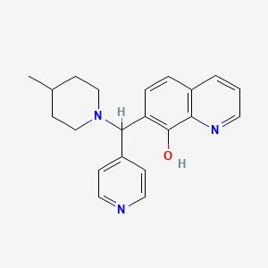 molecular formula C21H23N3O B12157790 7-[(4-Methylpiperidyl)-4-pyridylmethyl]quinolin-8-ol 