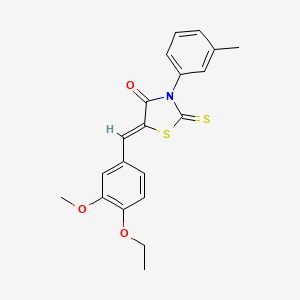 molecular formula C20H19NO3S2 B12157806 (5Z)-5-(4-ethoxy-3-methoxybenzylidene)-3-(3-methylphenyl)-2-thioxo-1,3-thiazolidin-4-one 