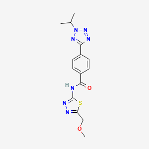 molecular formula C15H17N7O2S B12157826 4-(2-isopropyl-2H-tetrazol-5-yl)-N-(5-(methoxymethyl)-1,3,4-thiadiazol-2-yl)benzamide 