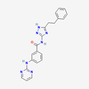 N-[3-(2-phenylethyl)-1H-1,2,4-triazol-5-yl]-3-(pyrimidin-2-ylamino)benzamide