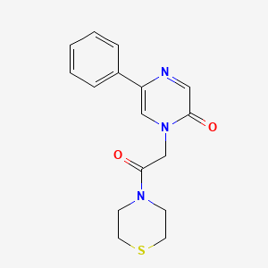 molecular formula C16H17N3O2S B12157854 1-[2-oxo-2-(thiomorpholin-4-yl)ethyl]-5-phenylpyrazin-2(1H)-one 