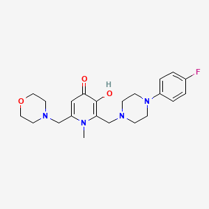 molecular formula C22H29FN4O3 B12157873 2-{[4-(4-fluorophenyl)piperazin-1-yl]methyl}-3-hydroxy-1-methyl-6-(morpholin-4-ylmethyl)pyridin-4(1H)-one 