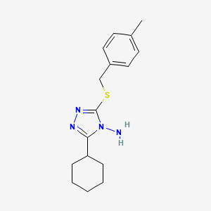 molecular formula C16H22N4S B12157879 5-Cyclohexyl-3-[(4-methylphenyl)methylthio]-1,2,4-triazole-4-ylamine 