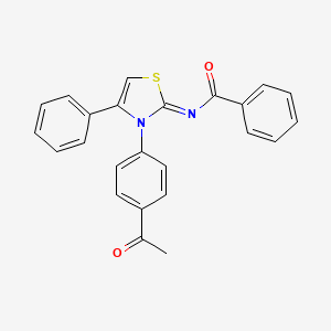 N-[(2Z)-3-(4-acetylphenyl)-4-phenyl-1,3-thiazol-2(3H)-ylidene]benzamide