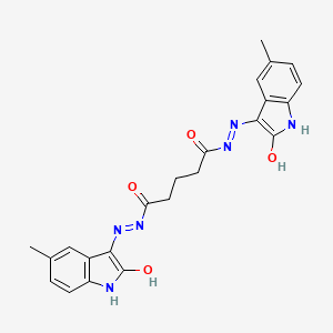 N'~1~-[(3E)-5-methyl-2-oxo-1,2-dihydro-3H-indol-3-ylidene]-N'~5~-[(3Z)-5-methyl-2-oxo-1,2-dihydro-3H-indol-3-ylidene]pentanedihydrazide