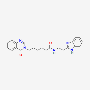 molecular formula C23H25N5O2 B12157970 N-[2-(1H-benzimidazol-2-yl)ethyl]-6-(4-oxoquinazolin-3(4H)-yl)hexanamide 