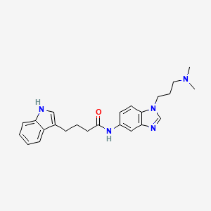 molecular formula C24H29N5O B12157992 N-{1-[3-(dimethylamino)propyl]-1H-benzimidazol-5-yl}-4-(1H-indol-3-yl)butanamide 