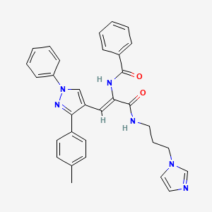 N-{(1Z)-3-{[3-(1H-imidazol-1-yl)propyl]amino}-1-[3-(4-methylphenyl)-1-phenyl-1H-pyrazol-4-yl]-3-oxoprop-1-en-2-yl}benzamide