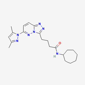 N-cycloheptyl-4-[6-(3,5-dimethyl-1H-pyrazol-1-yl)[1,2,4]triazolo[4,3-b]pyridazin-3-yl]butanamide