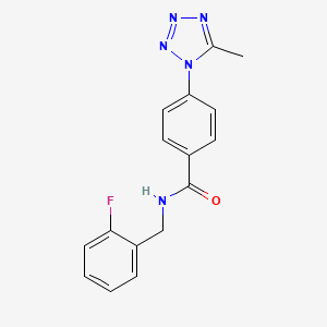 molecular formula C16H14FN5O B12158145 N-(2-fluorobenzyl)-4-(5-methyl-1H-tetrazol-1-yl)benzamide 