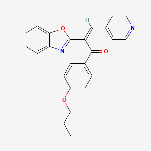 (2Z)-2-benzoxazol-2-yl-1-(4-propoxyphenyl)-3-(4-pyridyl)prop-2-en-1-one