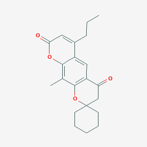 molecular formula C21H24O4 B12158236 10'-methyl-6'-propyl-8'H-spiro[cyclohexane-1,2'-pyrano[3,2-g]chromene]-4',8'(3'H)-dione 