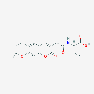 2-[2-(2,2,6-Trimethyl-8-oxidanylidene-3,4-dihydropyrano[3,2-g]chromen-7-yl)ethanoylamino]butanoic acid