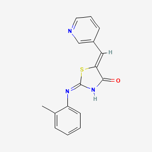 molecular formula C16H13N3OS B12158373 (5Z)-2-[(2-methylphenyl)amino]-5-(pyridin-3-ylmethylidene)-1,3-thiazol-4(5H)-one CAS No. 641997-51-5