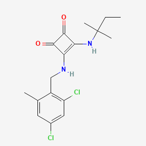 molecular formula C17H20Cl2N2O2 B1215840 3-Cyclobutene-1,2-dione, 3-(((2,4-dichloro-6-methylphenyl)methyl)amino)-4-((1,1-dimethylpropyl)amino)- CAS No. 202520-55-6