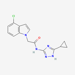 2-(4-chloro-1H-indol-1-yl)-N-(3-cyclopropyl-1H-1,2,4-triazol-5-yl)acetamide