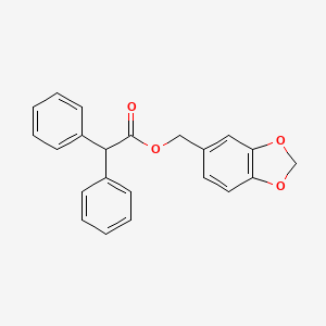 molecular formula C22H18O4 B12158413 (2H-1,3-benzodioxol-5-yl)methyl 2,2-diphenylacetate 