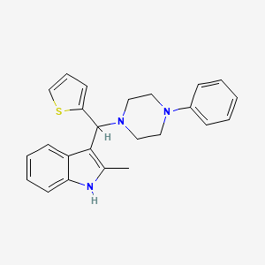 molecular formula C24H25N3S B12158420 2-methyl-3-[(4-phenylpiperazin-1-yl)(thiophen-2-yl)methyl]-1H-indole 