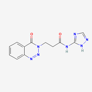 molecular formula C12H11N7O2 B12158443 3-(4-oxo-1,2,3-benzotriazin-3(4H)-yl)-N-(4H-1,2,4-triazol-3-yl)propanamide 