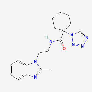 N-[2-(2-methyl-1H-benzimidazol-1-yl)ethyl]-1-(1H-tetrazol-1-yl)cyclohexanecarboxamide