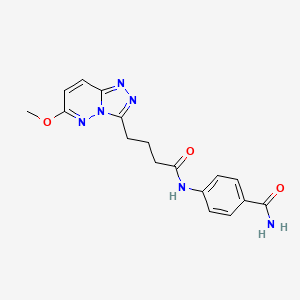 molecular formula C17H18N6O3 B12158476 4-{[4-(6-Methoxy[1,2,4]triazolo[4,3-b]pyridazin-3-yl)butanoyl]amino}benzamide 