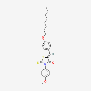 molecular formula C25H29NO3S2 B12158497 (5Z)-3-(4-methoxyphenyl)-5-[4-(octyloxy)benzylidene]-2-thioxo-1,3-thiazolidin-4-one 