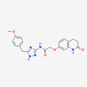 2-[(2-hydroxy-3,4-dihydroquinolin-7-yl)oxy]-N-[5-(4-methoxybenzyl)-1H-1,2,4-triazol-3-yl]acetamide