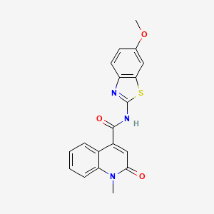 molecular formula C19H15N3O3S B12158588 N-(6-methoxy-1,3-benzothiazol-2-yl)-1-methyl-2-oxo-1,2-dihydroquinoline-4-carboxamide 