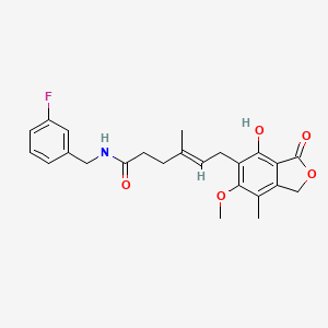 (4E)-N-(3-fluorobenzyl)-6-(4-hydroxy-6-methoxy-7-methyl-3-oxo-1,3-dihydro-2-benzofuran-5-yl)-4-methylhex-4-enamide