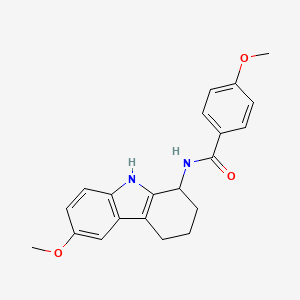 molecular formula C21H22N2O3 B12158663 4-methoxy-N-(6-methoxy-2,3,4,9-tetrahydro-1H-carbazol-1-yl)benzamide 