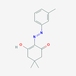 molecular formula C15H18N2O2 B12158665 5,5-Dimethyl-2-[2-(3-methylphenyl)hydrazinylidene]cyclohexane-1,3-dione 