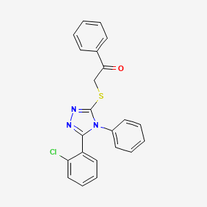 molecular formula C22H16ClN3OS B12158680 2-{[5-(2-chlorophenyl)-4-phenyl-4H-1,2,4-triazol-3-yl]sulfanyl}-1-phenylethanone 