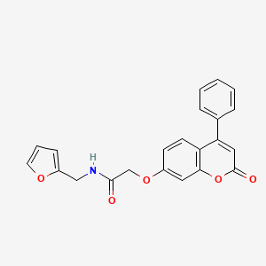 molecular formula C22H17NO5 B12158719 N-(furan-2-ylmethyl)-2-((2-oxo-4-phenyl-2H-chromen-7-yl)oxy)acetamide 