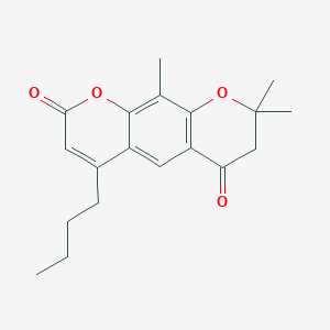 molecular formula C19H22O4 B12158736 4-butyl-8,8,10-trimethyl-7,8-dihydro-2H,6H-pyrano[3,2-g]chromene-2,6-dione 