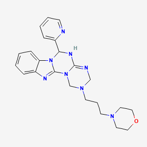 molecular formula C23H28N8O B12158762 4-(3-(6-(pyridin-2-yl)-3,4-dihydro-1H-benzo[4,5]imidazo[1,2-a][1,3,5]triazino[1,2-c][1,3,5]triazin-2(6H)-yl)propyl)morpholine 