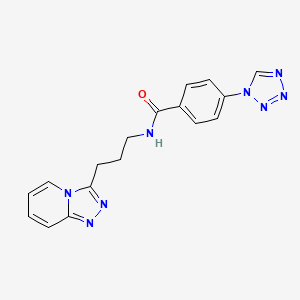 molecular formula C17H16N8O B12158819 4-(1H-tetrazol-1-yl)-N-[3-([1,2,4]triazolo[4,3-a]pyridin-3-yl)propyl]benzamide 