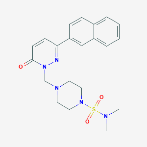 molecular formula C21H25N5O3S B12158820 N,N-dimethyl-4-{[3-(naphthalen-2-yl)-6-oxopyridazin-1(6H)-yl]methyl}piperazine-1-sulfonamide 