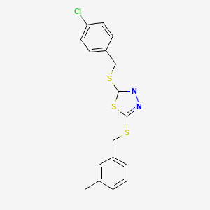 molecular formula C17H15ClN2S3 B12158847 2-[(4-Chlorobenzyl)sulfanyl]-5-[(3-methylbenzyl)sulfanyl]-1,3,4-thiadiazole 